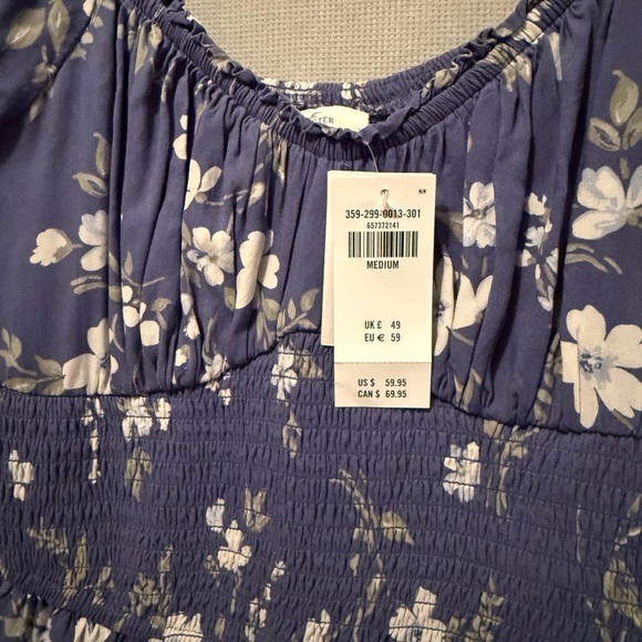 NWT Hollister Blue Floral Mini Dress with Skort Size Medium - Picture 5 of 6